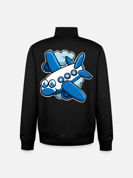 airplane - Unisex Organic Zip Sweatshirt by Stanley/Stella - black