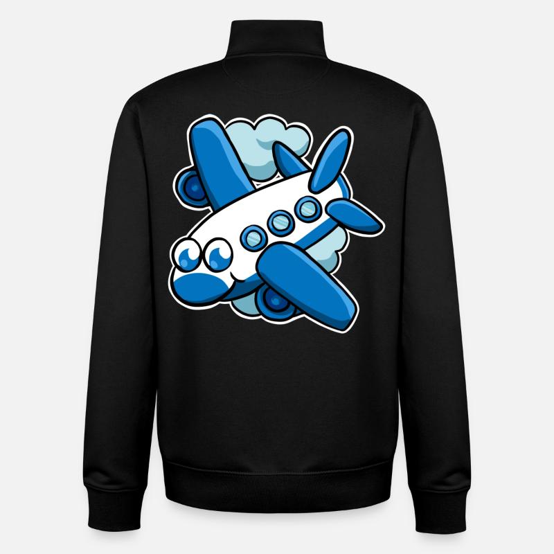 airplane - Unisex Organic Zip Sweatshirt by Stanley/Stella - black