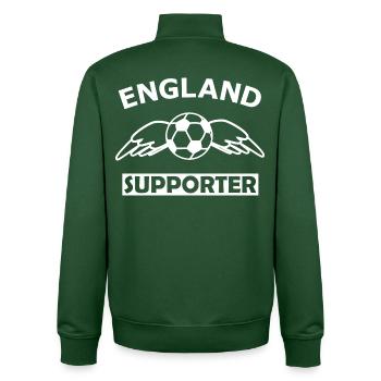 England Football Fan - Unisex Organic Zip Sweatshirt by Stanley/Stella - bottle green - Back - AI Model Male 185 dark (185cm)