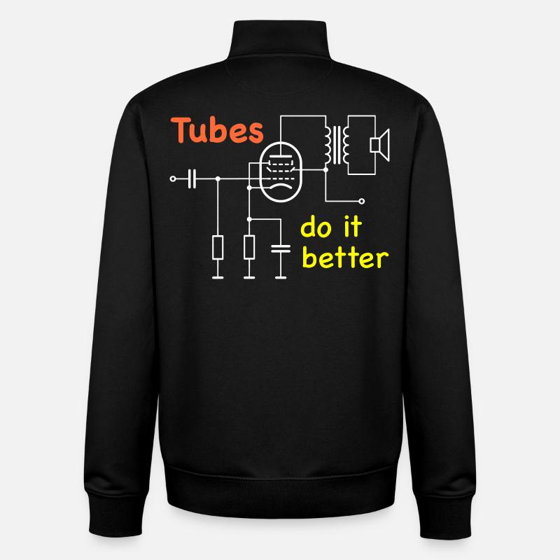 Vacuum Tubes do it better - Unisex Organic Zip Sweatshirt by Stanley/Stella - black