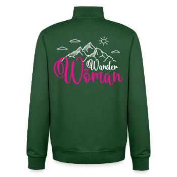 Wander Woman - Wanderwoman - Unisex Organic Zip Sweatshirt von Stanley/Stella - Flaschengrün - Hinten - AI Model Male 185 dark (185cm)