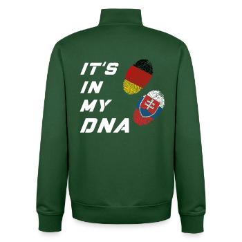 In meiner DNA Deutschland und Slowakei - Unisex Organic Zip Sweatshirt von Stanley/Stella - Flaschengrün - Hinten - AI Model Male 185 dark (185cm)
