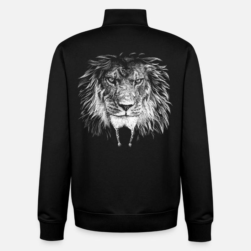 Löwe Biker - Unisex Organic Zip Sweatshirt von Stanley/Stella - Schwarz