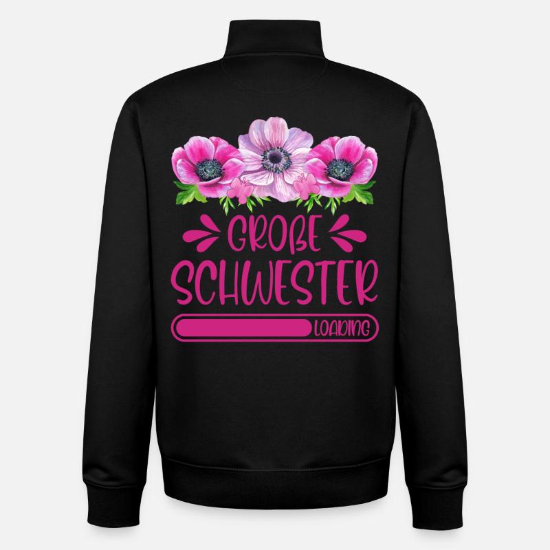 Große Schwester Loading - Unisex Organic Zip Sweatshirt von Stanley/Stella - Schwarz