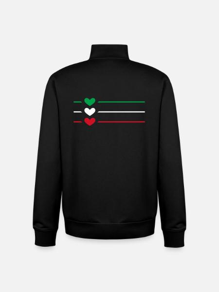 Iran Flag Heart - Unisex Organic Zip Sweatshirt by Stanley/Stella - black