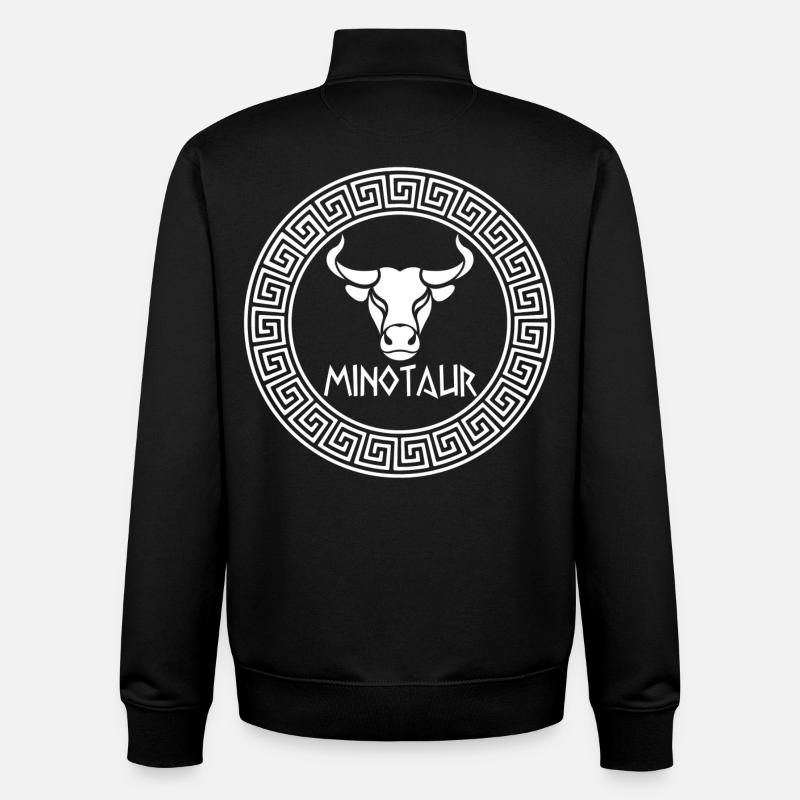 Le minotaure blanc - Sweat zippé unisexe en coton bio Stanley/Stella - noir