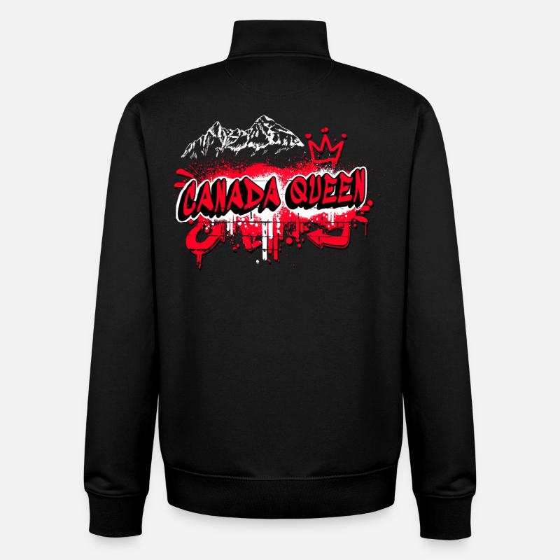 Kanada Queen Flaggen Graffiti Design - Unisex Organic Zip Sweatshirt by Stanley/Stella - black