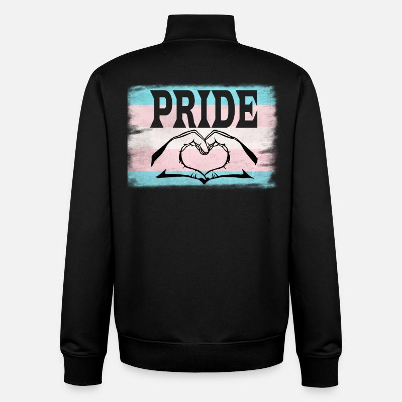 Pride transgenre - Sweat zippé unisexe en coton bio Stanley/Stella - noir