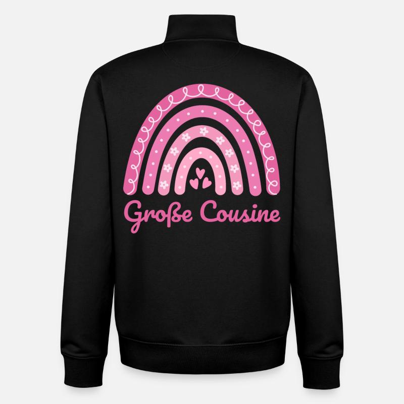 Große Cousine Boho Regenbogen - Unisex Organic Zip Sweatshirt von Stanley/Stella - Schwarz