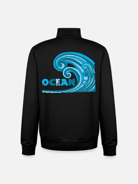 Océan - Sweat zippé unisexe en coton bio Stanley/Stella - noir