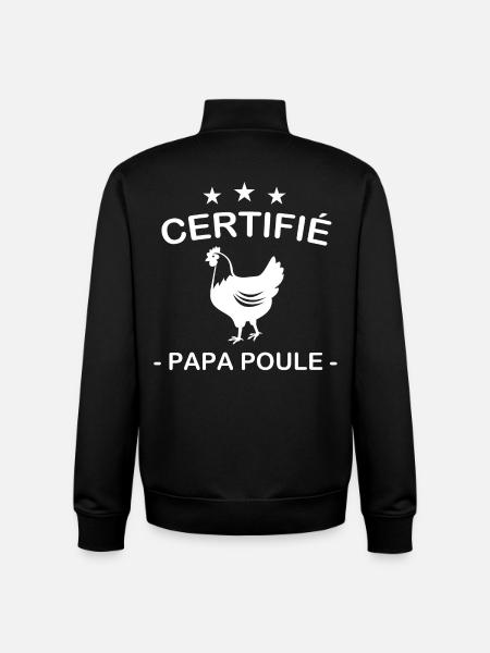 Certifié Papa Poule - Sweat zippé unisexe en coton bio Stanley/Stella - noir