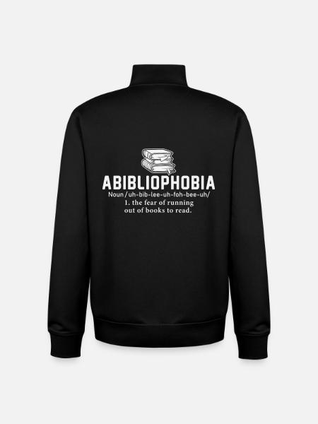 Abibliophobie Lecture Bookworm Reader - Sweat zippé unisexe en coton bio Stanley/Stella - noir