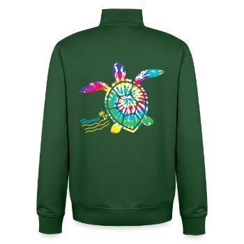 Hawaii Tie Dye Meeresschildkröte Schildkröte Liebhaber - Unisex Organic Zip Sweatshirt von Stanley/Stella - Flaschengrün - Hinten - AI Model Male 185 dark (185cm)