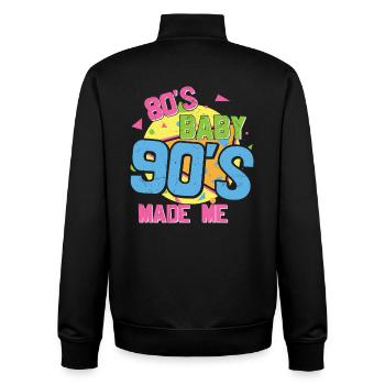 80s bébé 90s m’a fait j’aime les années 80 90s - Sweat zippé unisexe en coton bio Stanley/Stella - noir - Dos - AI Model Male 185 light (185cm)