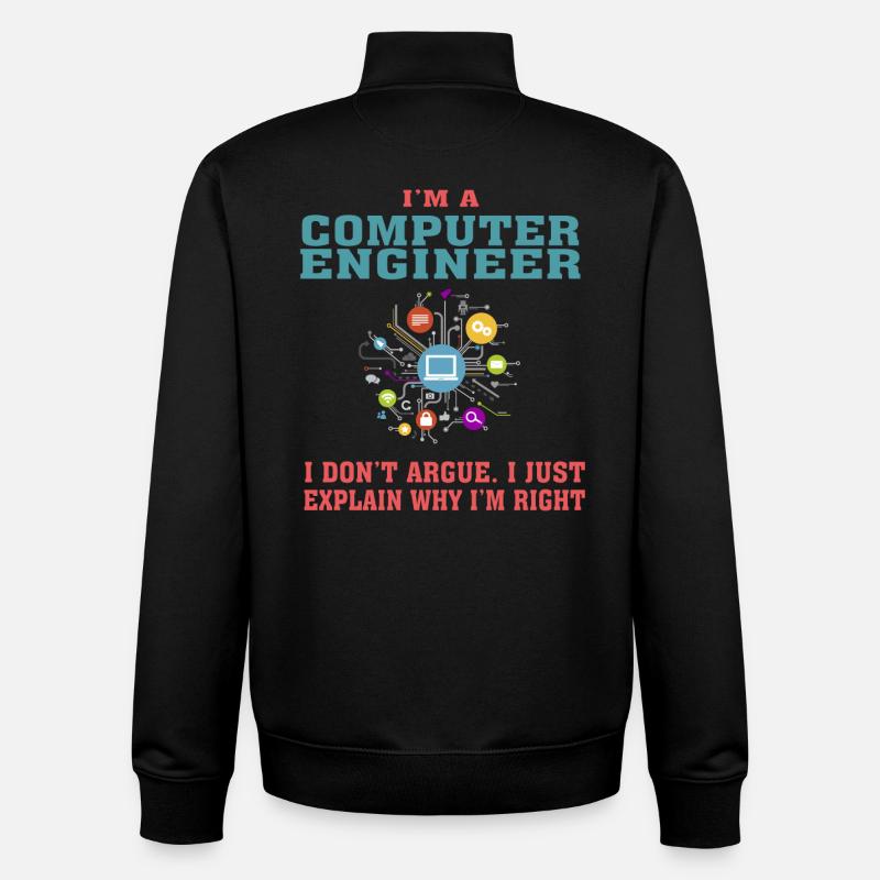 Lustiges Computer Engineering Zitat für Computer Engi - Unisex Organic Zip Sweatshirt von Stanley/Stella - Schwarz
