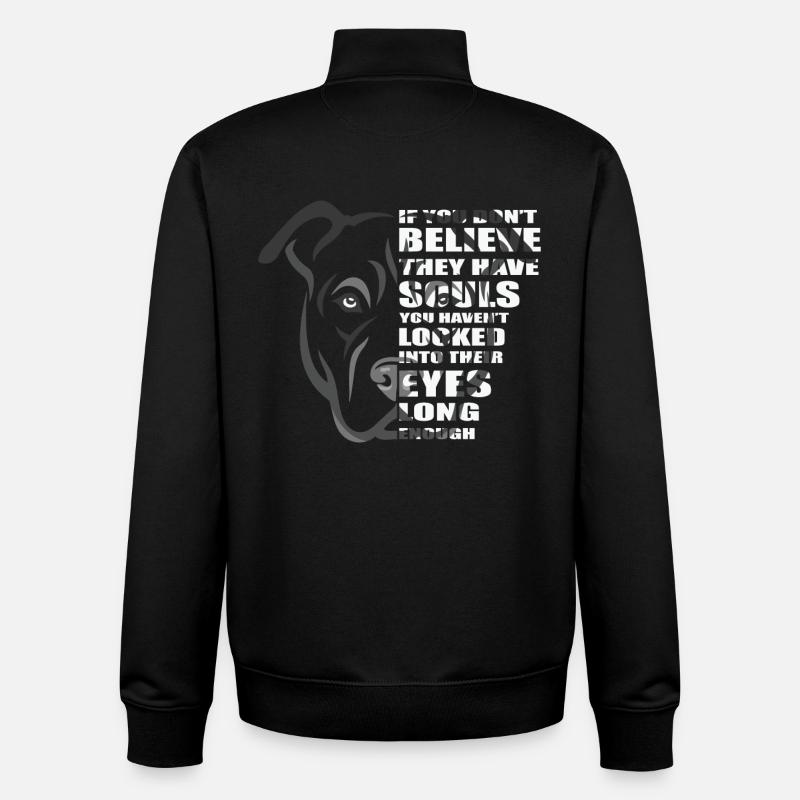Soul Pitbull Amoureux des chiens - Sweat zippé unisexe en coton bio Stanley/Stella - noir