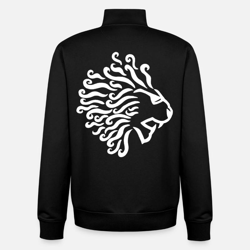 Weißer Löwe und Sonnenbrille - Unisex Organic Zip Sweatshirt von Stanley/Stella - Schwarz