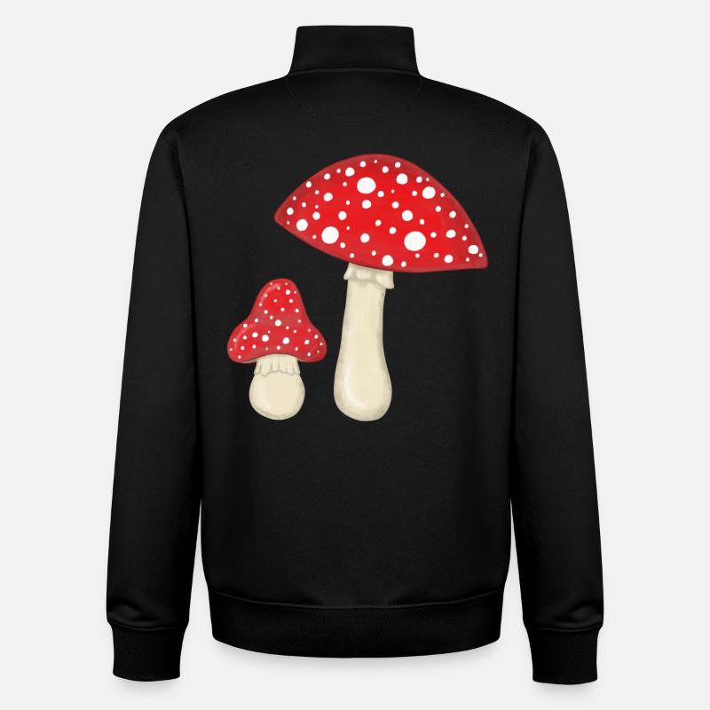 Fly agarics - Unisex Organic Zip Sweatshirt by Stanley/Stella - black