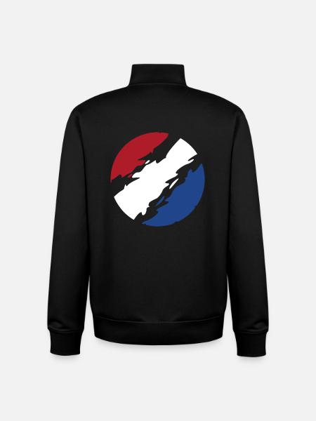 Netherlands Flag Flag Circle - Unisex Organic Zip Sweatshirt by Stanley/Stella - black