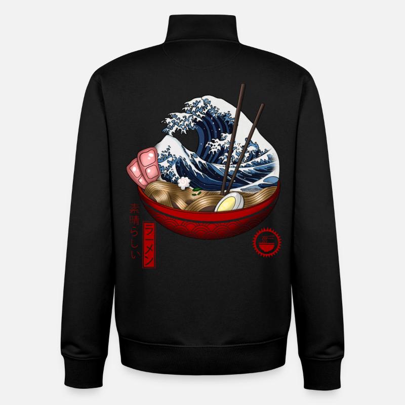 super ramen - Sweat zippé unisexe en coton bio Stanley/Stella - noir