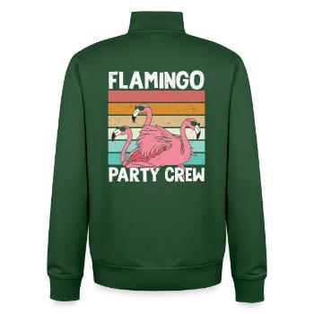 Flamingo Birthday Flamingo Party Crew - Unisex Organic Zip Sweatshirt by Stanley/Stella - bottle green - Back - AI Model Male 185 dark (185cm)