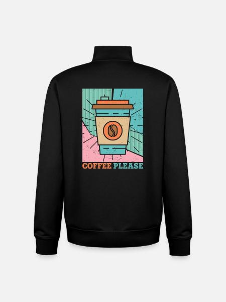 Kaffee bitte lustiges Kaffeedesign - Unisex Organic Zip Sweatshirt von Stanley/Stella - Schwarz