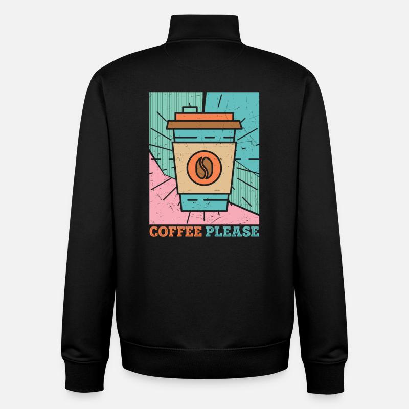 Kaffee bitte lustiges Kaffeedesign - Unisex Organic Zip Sweatshirt von Stanley/Stella - Schwarz