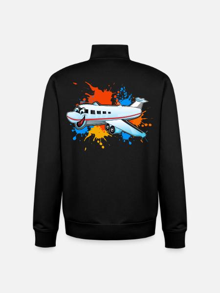 Avion - Sweat zippé unisexe en coton bio Stanley/Stella - noir