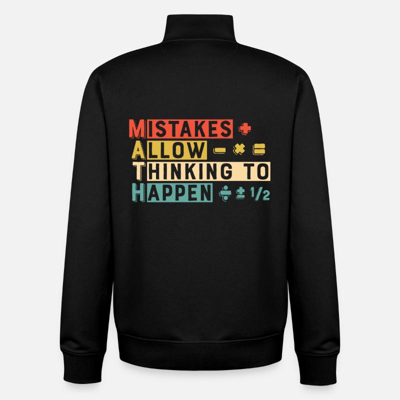 Mathefehler lassen denken - Unisex Organic Zip Sweatshirt von Stanley/Stella - Schwarz