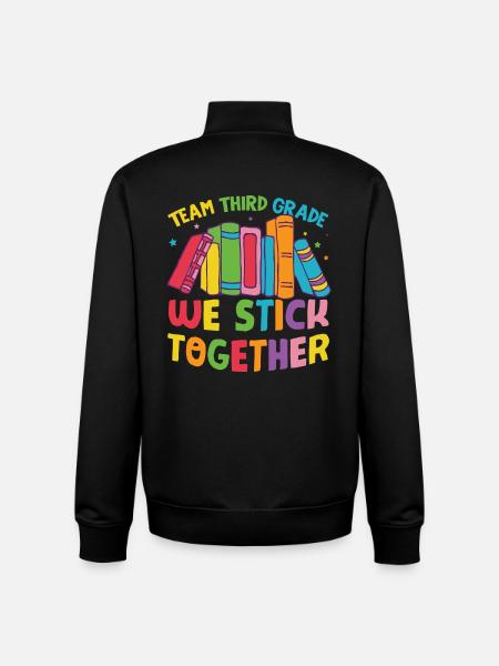 Team Third Grade Back To School - Unisex Organic Zip Sweatshirt by Stanley/Stella - black