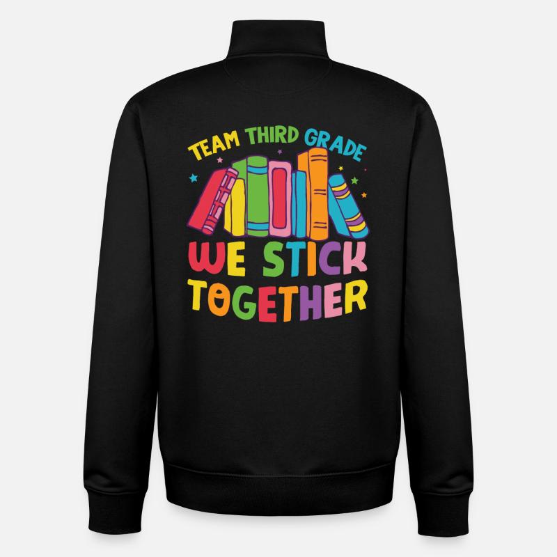Team Third Grade Back To School - Unisex Organic Zip Sweatshirt by Stanley/Stella - black