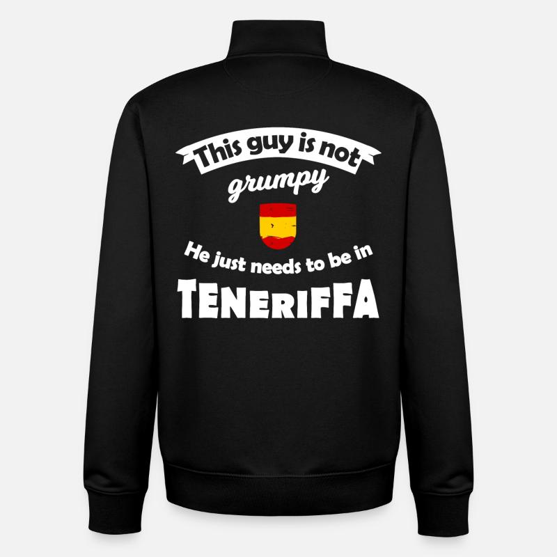 Tenerife Fans - Sweat zippé unisexe en coton bio Stanley/Stella - noir
