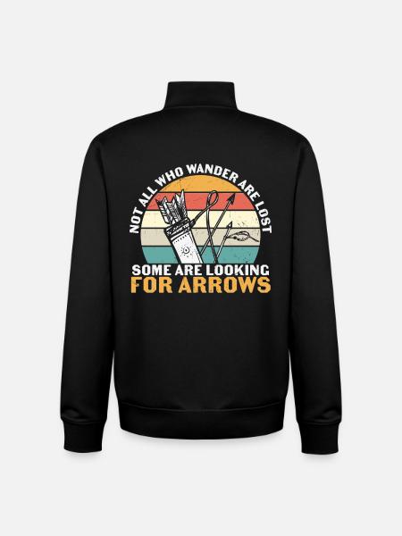 Archery Some Looking For Arrows - Unisex Organic Zip Sweatshirt by Stanley/Stella - black