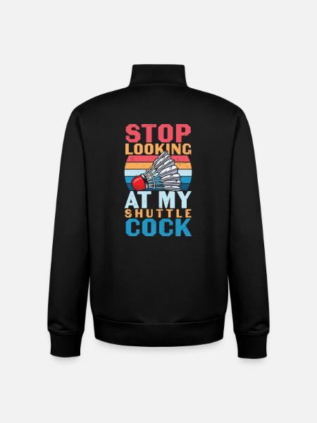 Badminton Joke Shuttlecock - Unisex Organic Zip Sweatshirt by Stanley/Stella - black