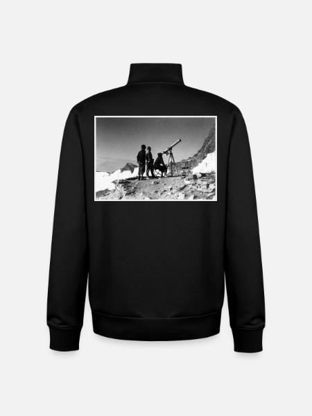 Three men and a telescope - Unisex Organic Zip Sweatshirt by Stanley/Stella - black