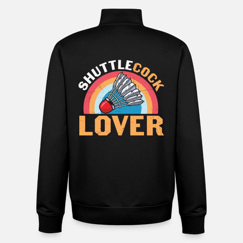 Badminton Humour Shuttlecock Lover - Sweat zippé unisexe en coton bio Stanley/Stella - noir