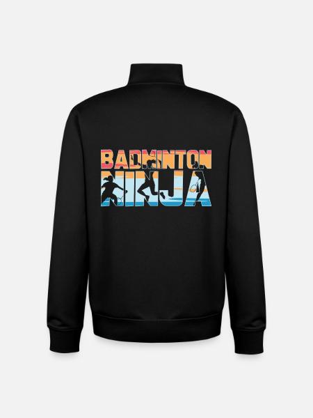 Badminton Ninja Badminton Player - Unisex Organic Zip Sweatshirt by Stanley/Stella - black