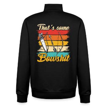 Das ist ein Bowshit Funny Archery Zitat - Unisex Organic Zip Sweatshirt von Stanley/Stella - Schwarz - Hinten - AI Model Male 185 light (185cm)