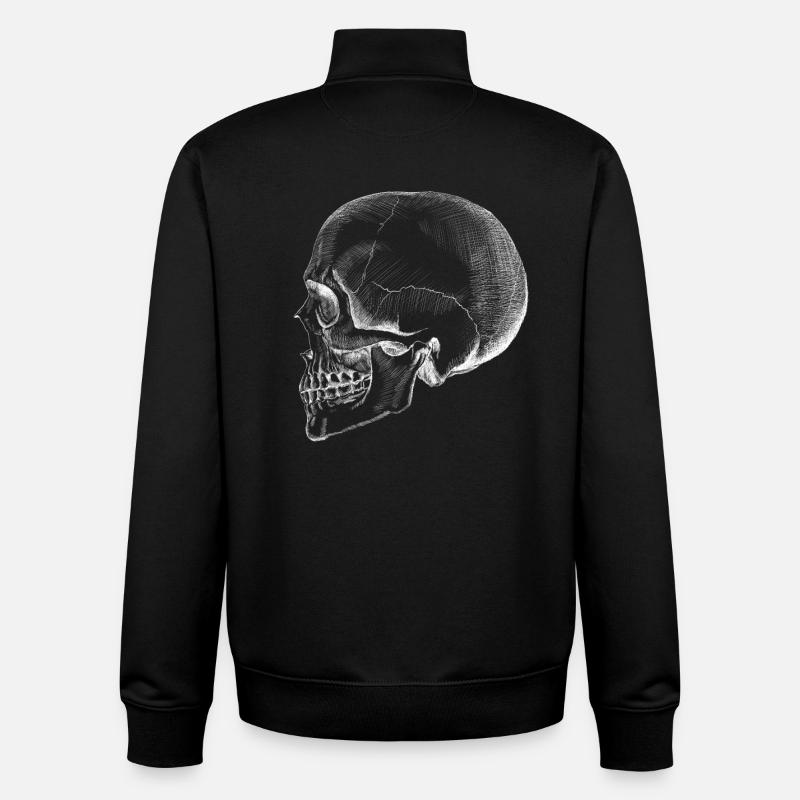 Skull - Unisex Organic Zip Sweatshirt by Stanley/Stella - black