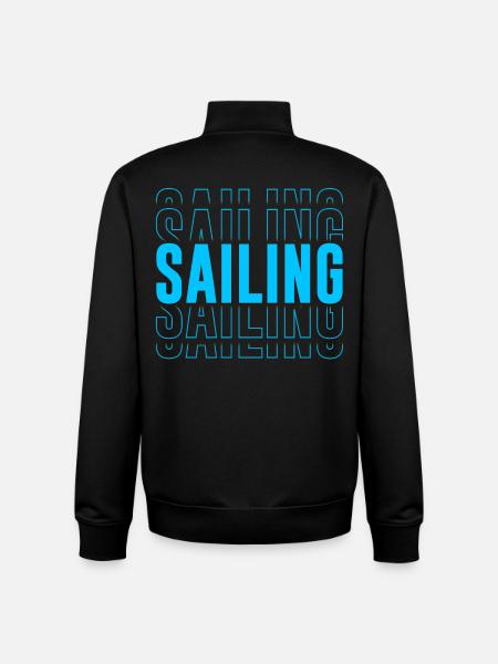 Sailing Typography - Text Stacked - Unisex Organic Zip Sweatshirt by Stanley/Stella - black