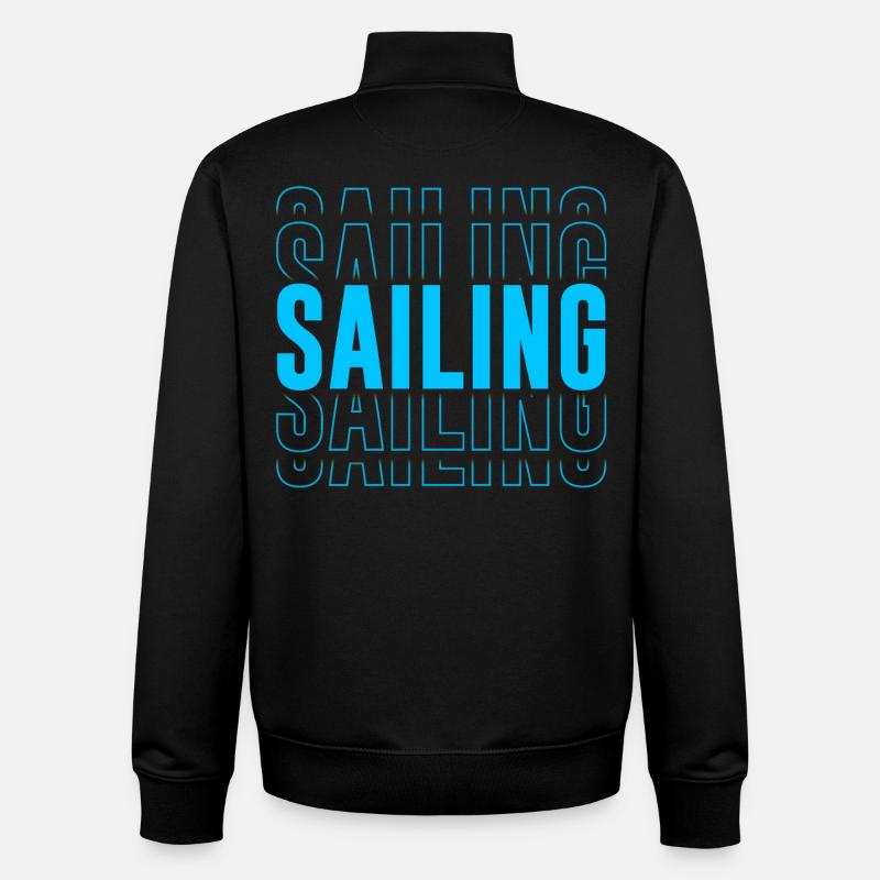 Segeltypografie - Text gestapelt - Unisex Organic Zip Sweatshirt von Stanley/Stella - Schwarz