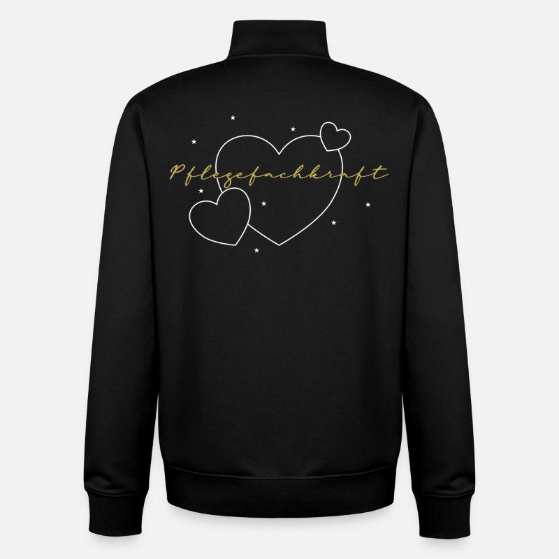 Pflege Herz Fachkraft Liebe - Unisex Organic Zip Sweatshirt von Stanley/Stella - Schwarz