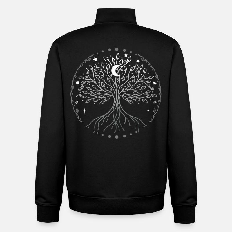 Yggdrasil Weltenesche Arbre de Vie - Sweat zippé unisexe en coton bio Stanley/Stella - noir