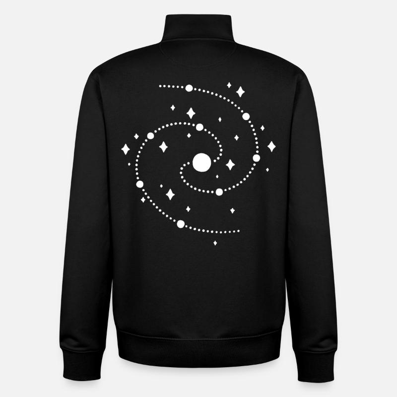 étrange galaxie - Sweat zippé unisexe en coton bio Stanley/Stella - noir