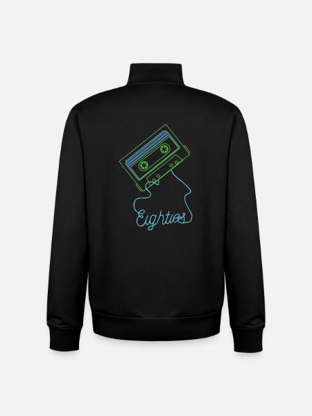 Eighties Cassette Tape 80s Retro - Unisex Organic Zip Sweatshirt by Stanley/Stella - black
