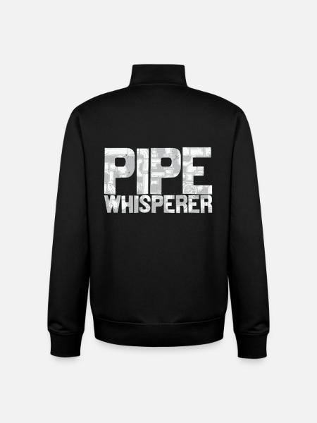 Plumber Design Pipe Whisperer - Unisex Organic Zip Sweatshirt by Stanley/Stella - black