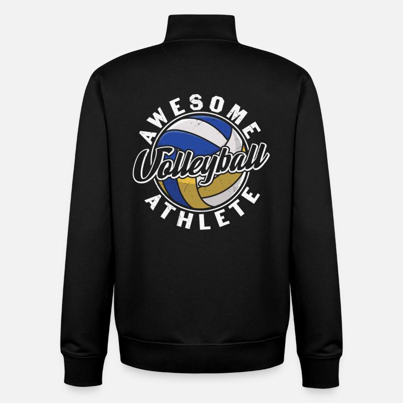 Athlète de volleyball génial - Sweat zippé unisexe en coton bio Stanley/Stella - noir