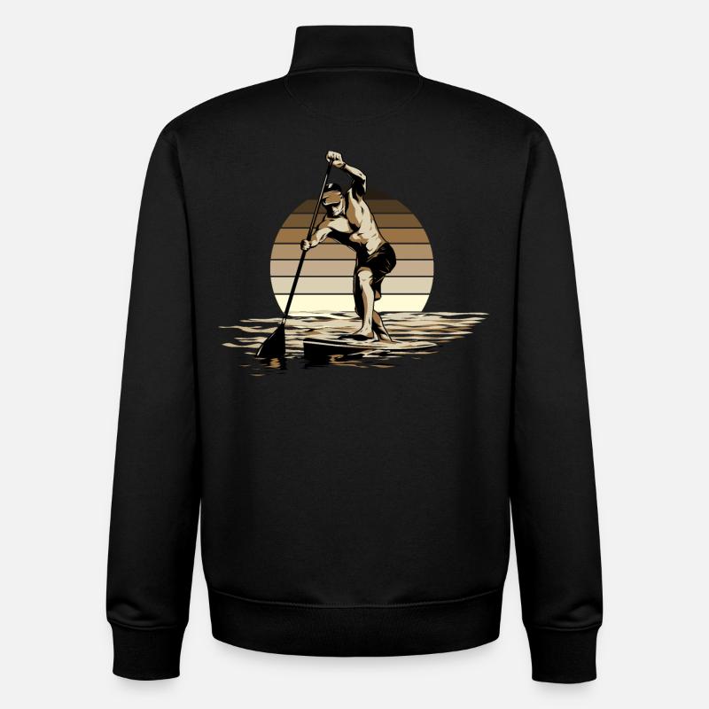 Standup Paddle - SUP - Sweat zippé unisexe en coton bio Stanley/Stella - noir