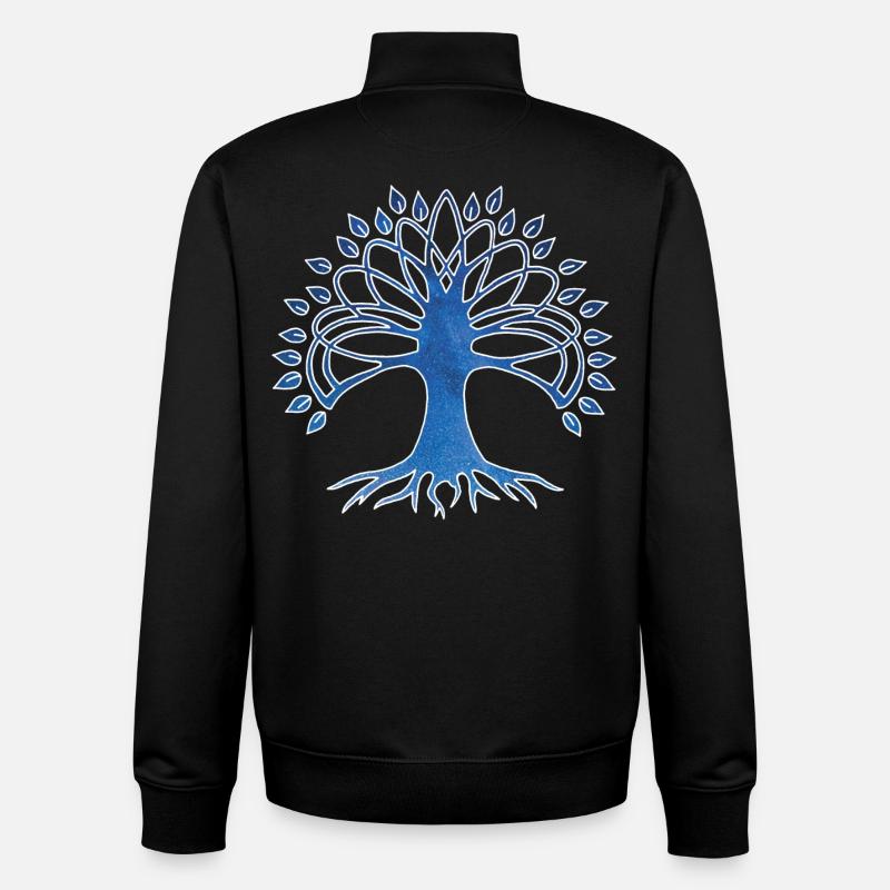 Lebensbaum und Sternenhimmel - Unisex Organic Zip Sweatshirt von Stanley/Stella - Schwarz