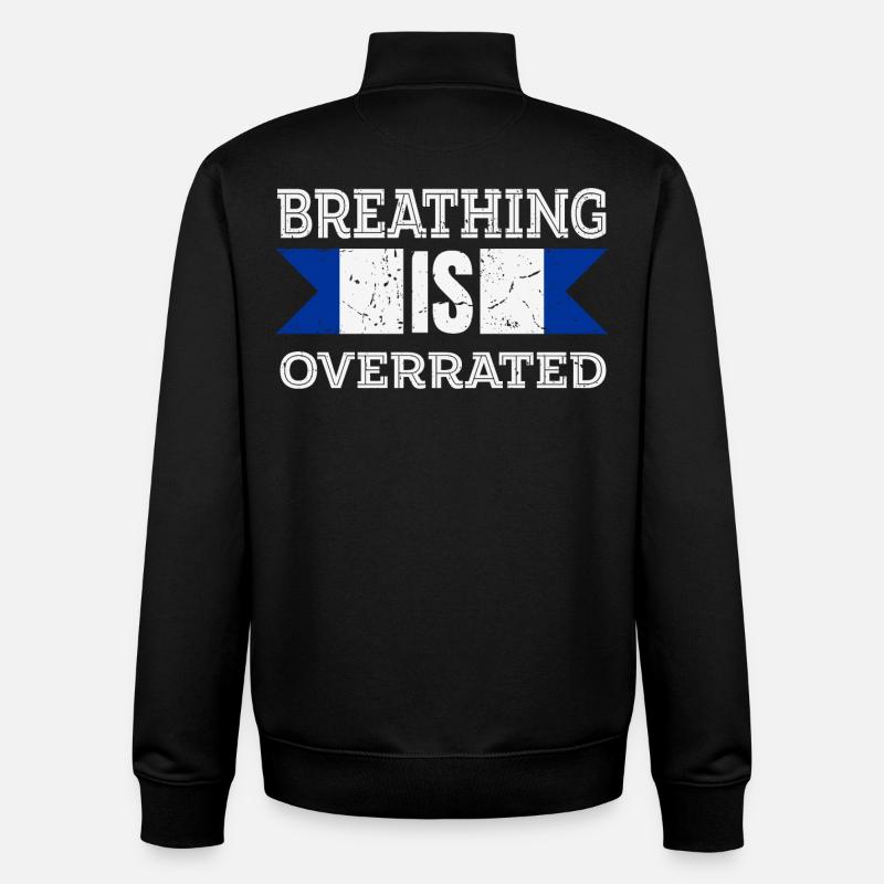Breathing is Overrated - Unisex Organic Zip Sweatshirt by Stanley/Stella - black
